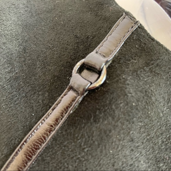 Bandolino Black Suede Urbane Zipper Booties, square toe, high heels, women’s 9 - Picture 15 of 16